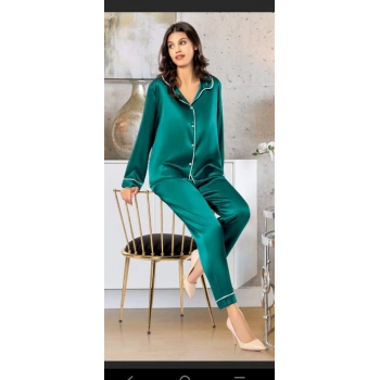 Freshness 2045 Saten Gömlek Yaka Patlı Pijama Takımı