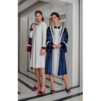 Jar Pierre 228 Kadife Gecelik Sabahlık