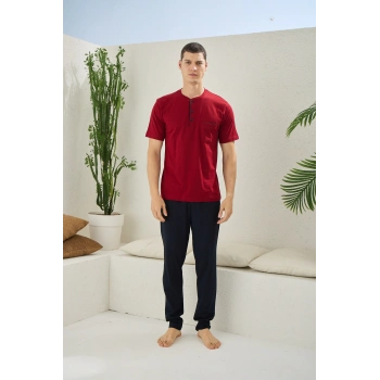 Kocabey 2090 Erkek Midi Yaka Pijama Takım