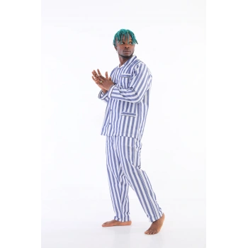 Kocabey 4007 Uzun Kol Çizgili Gaffur Erkek Pijama Takım