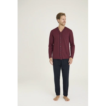 Kocabey 9225 Erkek V.yaka Boydan Düğmeli Pijama Takım