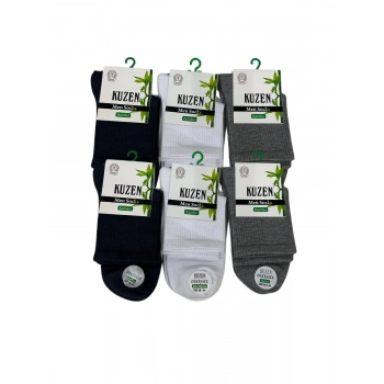 Kuzen Dikişsiz Yarım Konç Bambu Erkek Çorap 12 Adet
