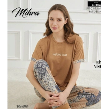 Mihra 40106 Kadın Kısa Kol Pijama Takımı
