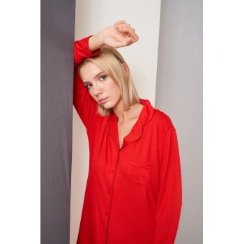 Pjs 26028 Bayan Önden Düğmeli Pijama Takımı