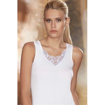 Şahinler Geniş Askılı Önü Güpürlü Ribana Atlet B011