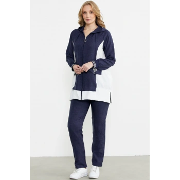 Sementa 76448 Keten Görünümlü Kapüşonlu Tunik Takım