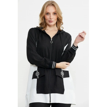 Sementa 76448 Keten Görünümlü Kapüşonlu Tunik Takım