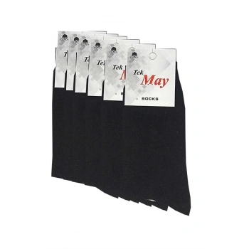 Siyah Erkek  Çorabı Tek- May Komet 6 Lı