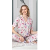 Alissa 6258 Kadın Fil Desenli Patlı Pijama Takımı