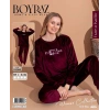 Boyraz 03088 Fransız Kadife Kumaş Uzun Kol Pijama Takımı