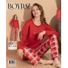 Boyraz 08014 Kadın Sendy Kumaş Uzun Kol Pijama Takımı