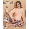 Boyraz 08019 Kadın Sendy Kumaş Uzun Kol Pijama Takımı