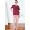 Estiva 25165 Kadın Marla Çiçekli Kısa Kol Pijama Takımı