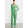 Sementa 76438 Yarım Düğmeli Cep Detaylı Pijama Takım
