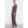 Sementa 76438 Yarım Düğmeli Cep Detaylı Pijama Takım