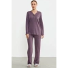 Sementa 76438 Yarım Düğmeli Cep Detaylı Pijama Takım