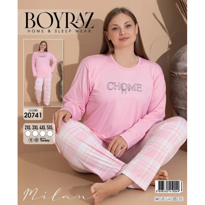 Boyraz 20741 Kadın Battal Uzun Kol Pijama Takımı