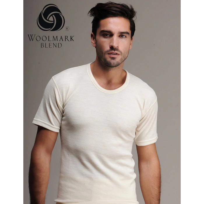 Hasyün 100 Erkek  Yün Fanila Kısa Kol