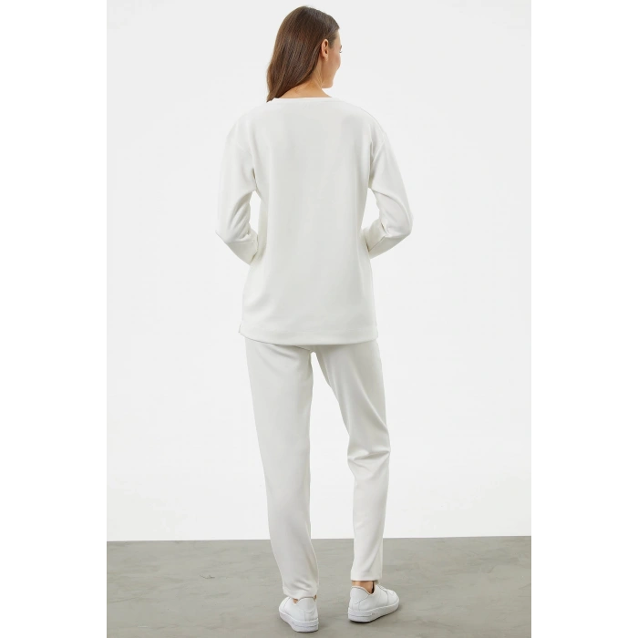 Sementa 76233 Baskılı Sıfır Yaka Oversize Eşofman Takım