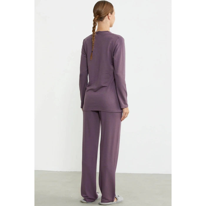 Sementa 76438 Yarım Düğmeli Cep Detaylı Pijama Takım