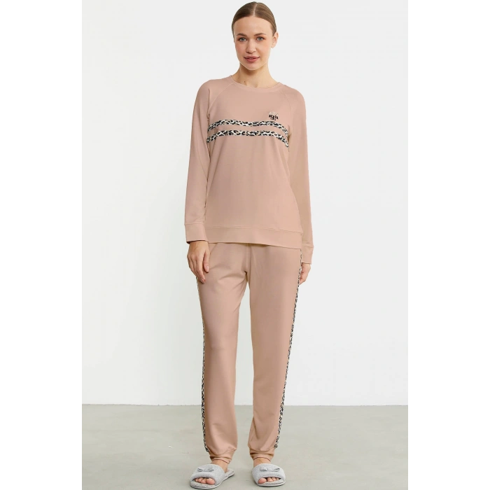 Sementa 76446 Leopar Çizgili Jogger Pijama Takım