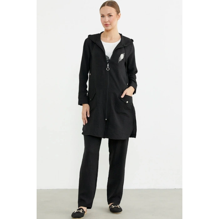 Sementa 76473 Büyük Beden Keten Görünümlü Üçlü Takım