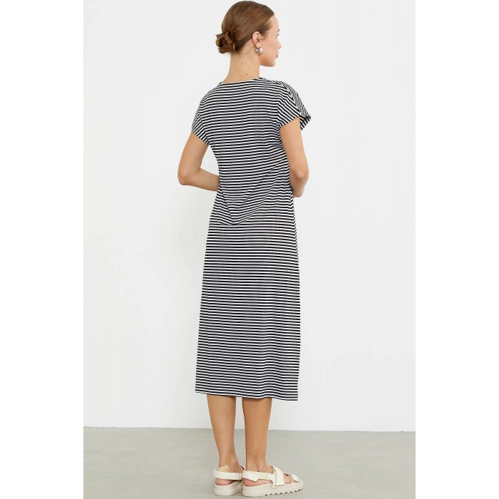 Sementa 77489 Nakış Detaylı Marine Penye Elbise