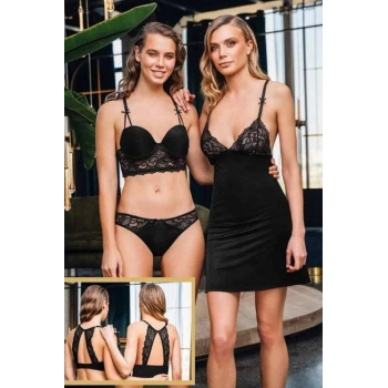 1313 Büşra Sütyen Külot Kombinezon Takım Kadın