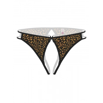 Ağı Açık Leopar Desenli Fantezi Külot String