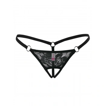 Ağı Açık Siyah Dantelli Fantezi İç Çamaşırı G String