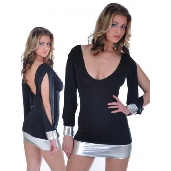 B112117 Açık Kollu Mini Elbise