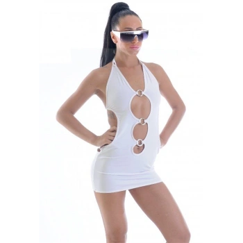 B1961328 Metal Süslemeli Mini Elbise