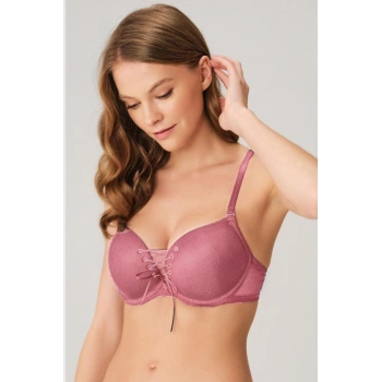 Balenli Destekli Dolgulu Askıları Çıkabilen Yaka Detaylı T-shirt Sütyeni