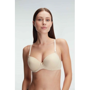 Balenli Desteksiz Dolgusuz Askıları Çıkabilen Günlük Klasik T-shirt Sütyeni