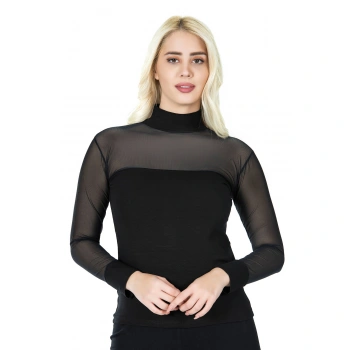 Balıkçı Yaka Transparan Kadın Tişört 296