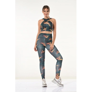 Baskılı Büstiyer Tayt Takım 531