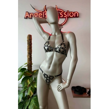 Bayan İç Giyim Deri Sütyen Takım - Brf422