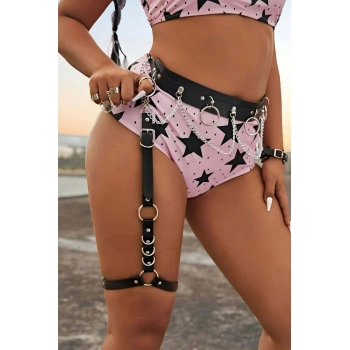 Bel Ve Bacak Bağlantılı Zincir Detaylı Şık Bacak Harness - Brf807