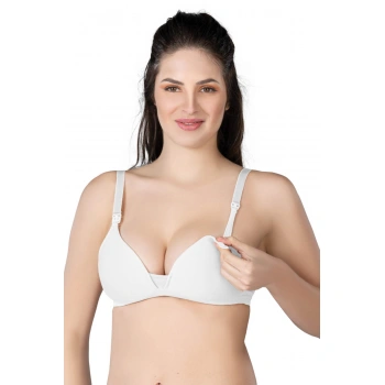 Beyaz Mı Emay 1422 Modal Cotton Kaplı Emzirme Sütyen
