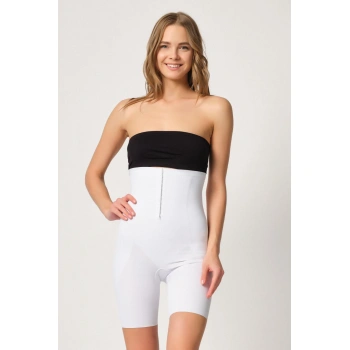 Beyaz Mı Emay 2832 Yüksek Bel Balen Destekli Agraflı Lazer Korse