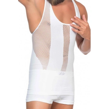 Beyaz Mı Emay E1009 Fileli Erkek Korse Atlet