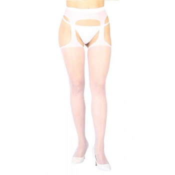 Beyaz Özel Bölgesi Açık Fantazi Külotlu Çorap Brf1054