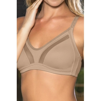 Büyük Beden Uyumlu Ten Tül Detaylı Günlük Sütyen, B,c Cup Balensiz Konforlu Sütyen