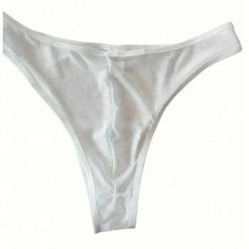 Erkek  Biyeli Beyaz Transparan Brazillian Slip