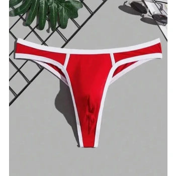 Erkek  Biyeli Kırmızı Tanga