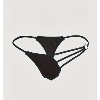 Erkek  Siyah Metalli Tanga İç Giyim