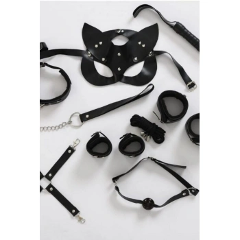 Fantezi Kostüm Maske,kırbaç,tasma,kol Bacak Bileklik,ağız Topu,birleştirici Aparat 700325-1
