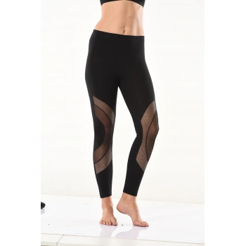 File Transparan Detaylı Kadın Tayt 0579