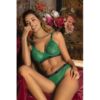 Gaudy Lace Bra, Yeşil Konforlu Ve Şık Sütyen