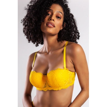 G.colors Push Up Strapless Bra, Sarı Konforlu Ve Şık Sütyen